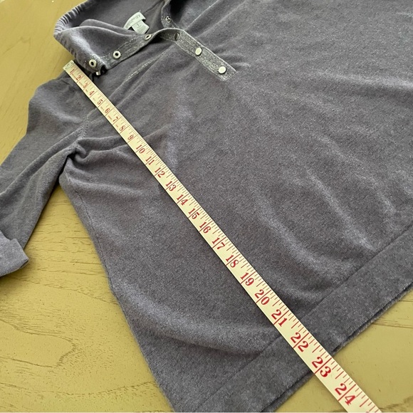 Chico’s Zenergy Snap Mock Sweater Plum Frost Heather Size 1 (M) Cotton Cashmere - Picture 10 of 11